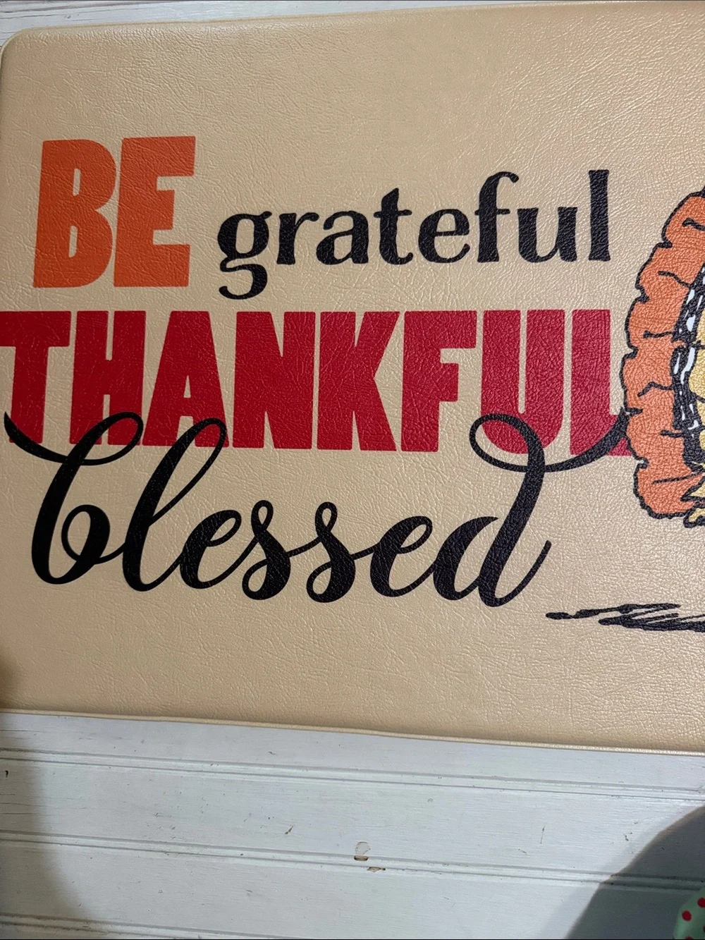 Peanuts Thanksgiving anti fatigue kitchen floor mat.